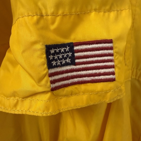 Vintage Polo Sport Ralph Lauren Yellow Button Zip up Jacket Windbreaker‎ Men's L - Picture 9 of 11